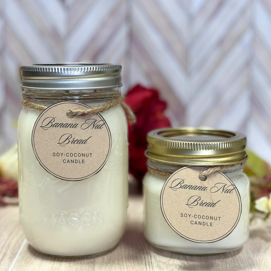 Banana Nut Bread Scented Candle – Hand-Poured in Delavan, WI | Premium Soy/Coconut Wax